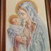 Quadro  a punto croce Madonna e Gesù  bambino
