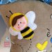 Cuscinetto fiocco nascita bimbo ape cuori