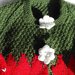 golfino fragola di lana verde e rossa per bimba 18 mesi