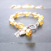 braccialetto giallo con le perle