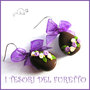 Orecchini Pasqua " uovo cioccolato lilla bianco " idea regalo clip bambina Kawaii ragazza donna 