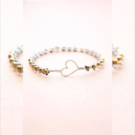 Braccialetto In Acciaio Inox Per Donna Con Ciondoli E Cristalli - Idea Regalo Elegante