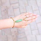 Verde bracciale schiava Agata, anello braccialetto