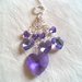 Collana con cuori pendenti Swarovski color Tanzanite AB