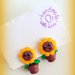 Orecchini da lobo in fimo handmade Girasoli miniature idee regalo amica compleanno 