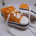 Scarpine sportive , sneakers in cotone arancio e bianco,  idea regalo.