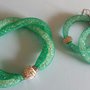 Bracciale stardust verde tiffany con orecchini abbinati