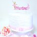 Cake topper ballerina con nome e anni // cake topper in rosa e oro glitterato personalizzabile 