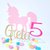 Unicorno compleanno cake topper // unicorno rosa con nome e anni personalizzabile 