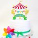 Cake topper circo buon compleanno // festa di compleanno tema circo // colori arcobaleno personalizzabile 