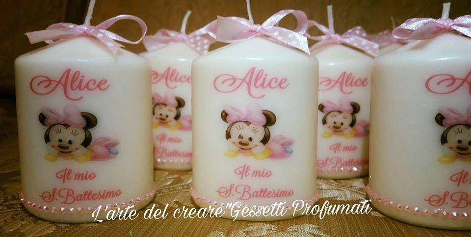Bomboniera con candela a forma di croce personalizzata Mi Bautizo: Battesimo, Comunione, Cresima - Italia