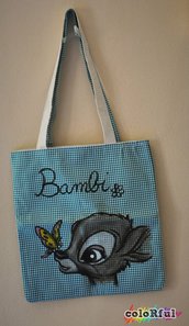 Borsa a quadretti con Bambi Borsa a quadretti con Bambi