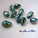 LOTTO 10 perle teardrop "green metallic" (8x12mm)