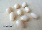 LOTTO 10 perle teardrop "avorio" (8x12mm)
