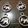 4 charms ciondoli 'Cane' argento tibetano