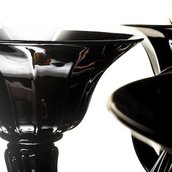 Tazza, ricambio per lampadari, in vetro soffiato di Murano, colore nero