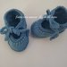 Scarpine neonata /neonato  in blu realizzate a mano maglia