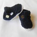 Sandali da bambino fatti a mano in cotone bianco blu, idea regalo.