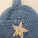 Cappello blu denim con stella bianco panna fatto a mano