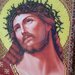 Quadro icona  "Gesù" ricamato con perline