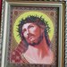 Quadro icona  "Gesù" ricamato con perline
