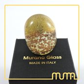 Stupendo anello in vetro di Murano, grande a fascia, comodissimo