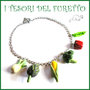 Collana  Vegetariana "  finocchio carciofo peperone piselli pannocchia " Verdure cibo miniatura idea regalo clip bambina vegan donna Natale regalo  Fimo cernit premo