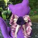 Gatto fermaporta di feltro lilla
