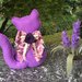Gatto fermaporta di feltro lilla