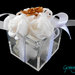 Bomboniera Matrimonio, scatola in plexiglass con decorazione in fimo fatto a mano e confetti