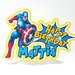 Avengers birthday cake topper // Capitan America cake topper // buon compleanno pop art // personalizzabile nome e anni // Supereroi party