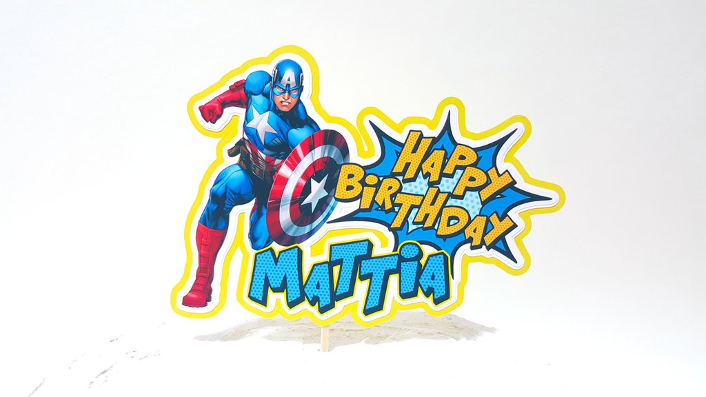Avengers birthday cake topper // Capitan America cake topper // buo