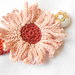 Porta ciuccio crochet girasole con clips in legno, idea regalo.