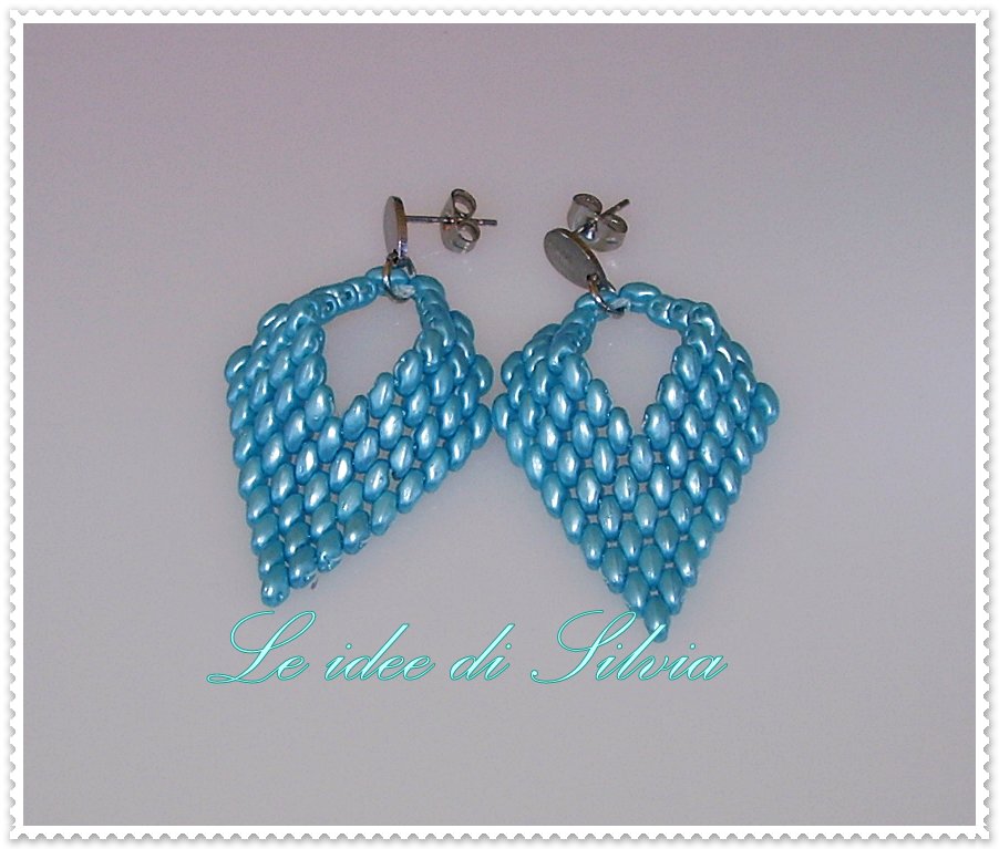Orecchini in ottone con pietre turchesi - Gioielli - Orecchini - di