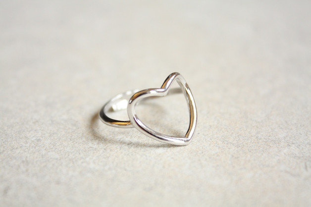 Anello aperto in argento 925 con Ambra Cognac - Design moderno