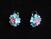 orecchini fiori blue