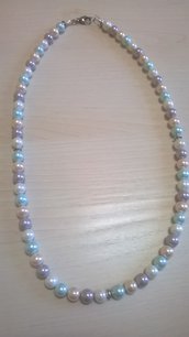 Collana di perle coltivate tonalità pastello