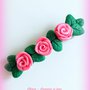 Fermaglio per capelli con decorazione in fimo handmade rose idea regalo donna 