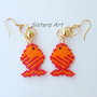 Orecchini "Pesce rosso" realizzati con perline Miyuki delica