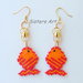 Orecchini "Pesce rosso" realizzati con perline Miyuki delica