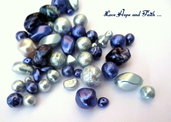 LOTTO 50 gr perle in vetro di Bohemia "Madreperla Blu" (cod.PRECIOSA)