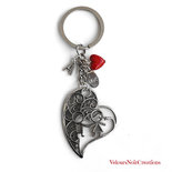 Portachiavi A Cuore 'Ich Liebe Dich Mama' Per Figlia - Argento 8.5x3.5cm