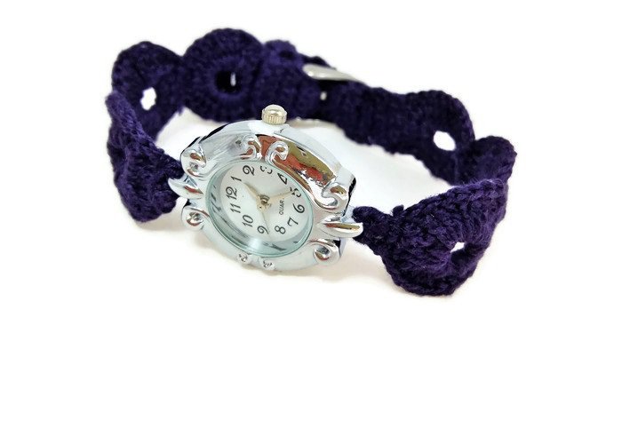 Cinturino per orologio nautica originale gomma viola ansa curva 24mm