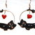 Orecchini ad'anello in metallo con gatto in fimo e perline - Collezione Cat my Love