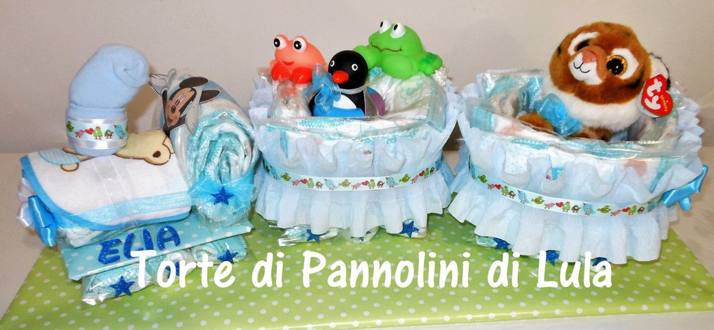 Torta Di Pannolini Treno Con Vagone - Regalo Originale Per Neonati E Baby Shower - Foto 12