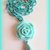 Collana in fimo handmade rosa acquamarina etnica elegante turchese idea regalo donna 