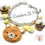 Bracciale Cookie Animal - Biscotto con Orso e donut - ciambelle - handmade kawaii