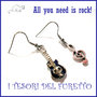 Orecchini " all you need is rock! "chiave di violino e chitarra Charms idea regalo