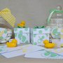Bomboniera scatolina portaconfetti a pois giallo o verde per battesimo nascita baby shower