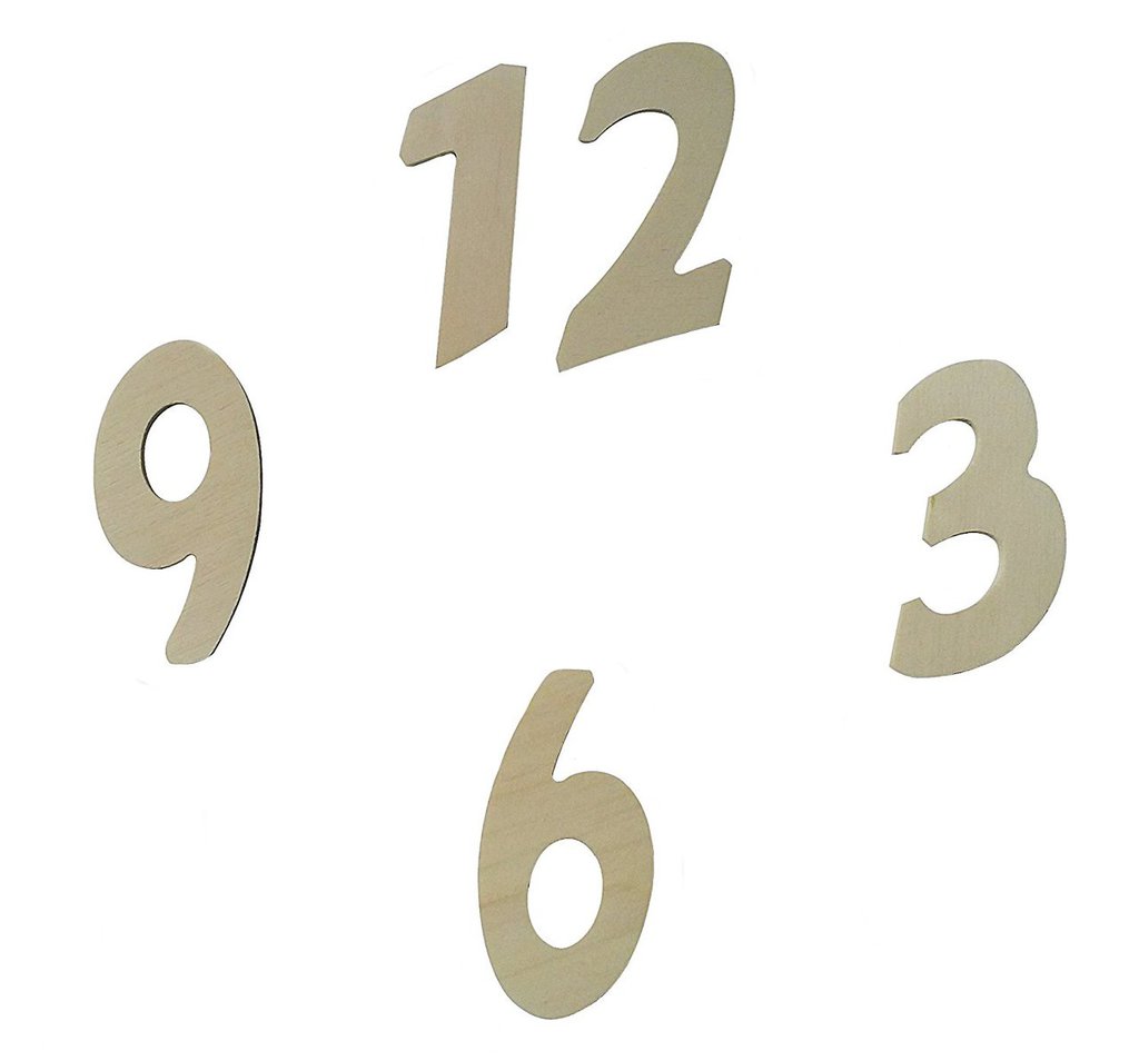 100 Numeri Arabi In Legno Naturale Per Orologi Fai Da Te - Kit Decorazioni Per Orologi Da Parete, Artigianato E Hobby - 3x3 Cm